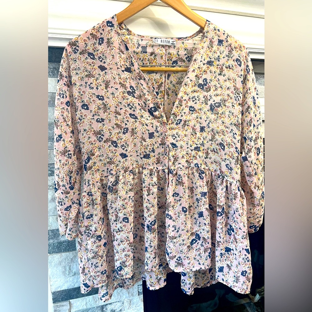 Boho Top with babydoll ruffle